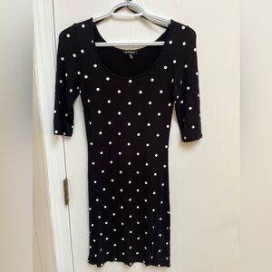 Stretchy polka dot mini dress